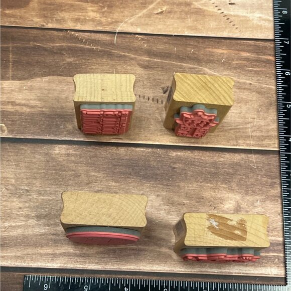 STUDIO G LOT OF 4 CHRISTMAS THEMED RUBBER STAMPS BY LYNETTE A TAYLOR OWL SANTA - Picture 5 of 6